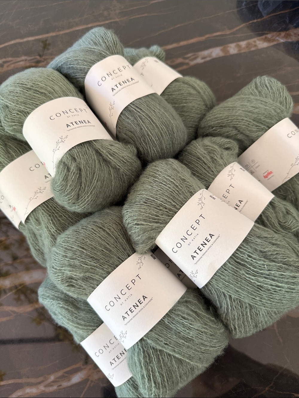 Katia Atenea: Concept Merino Cashmere Blend Sage Yarn - 12 Skeins, color 09